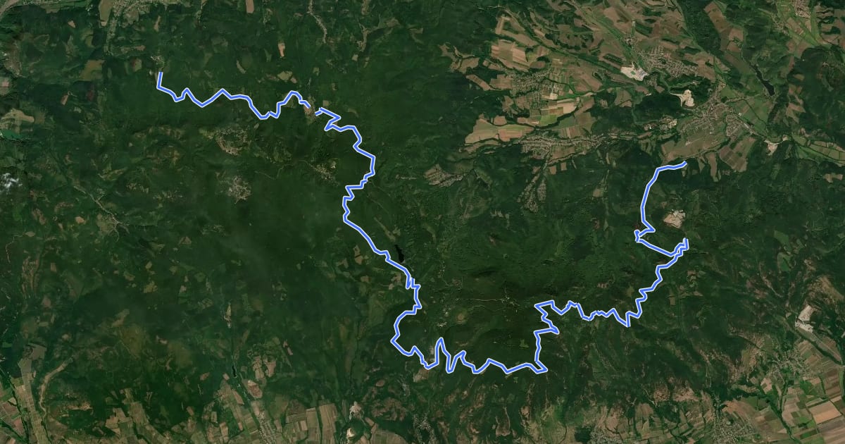Маршрут kmtb Mátraalmás - Görgő-bikki pihenő - Markazi-kapu - Recsk на спутниковом снимке