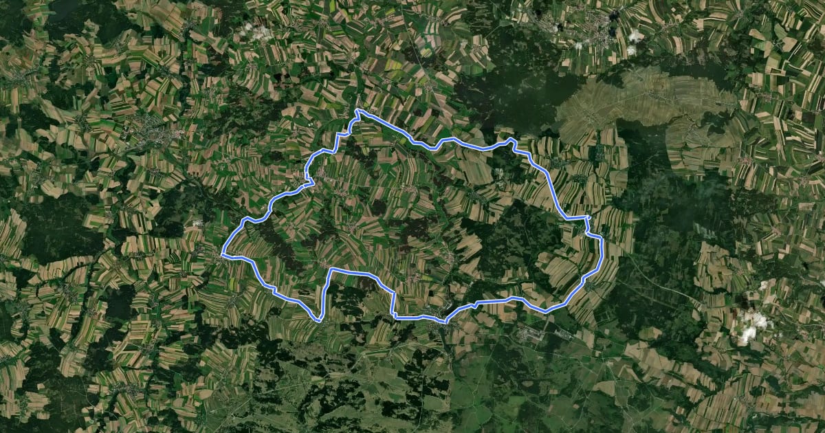 Маршрут Knödel-Land Radweg на спутниковом снимке