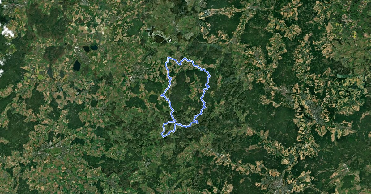 Маршрут Knüllwald Rundweg K1 на спутниковом снимке