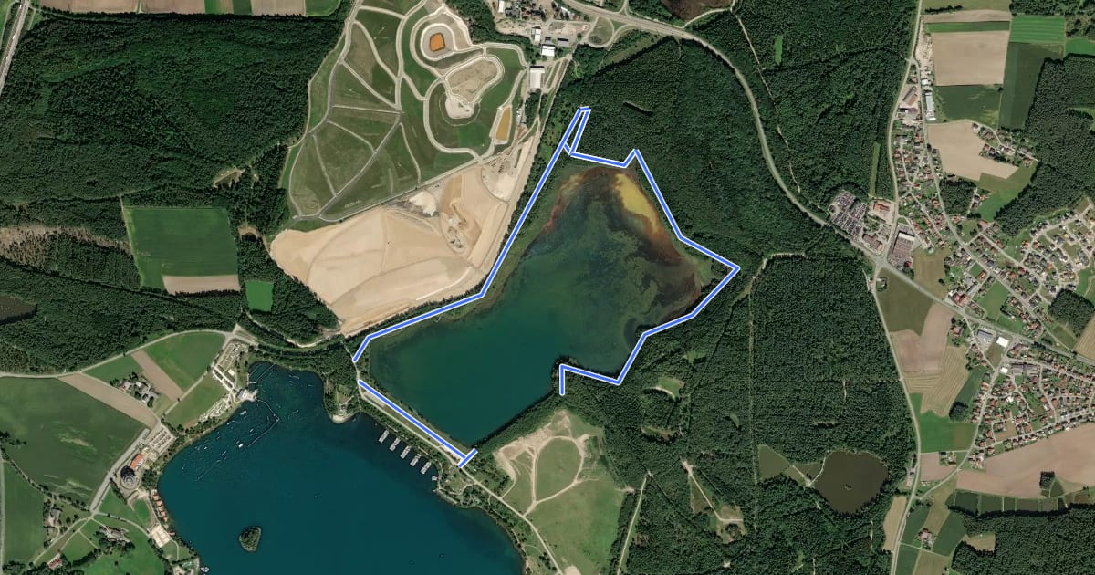 Маршрут Knappensee-Rundweg на спутниковом снимке