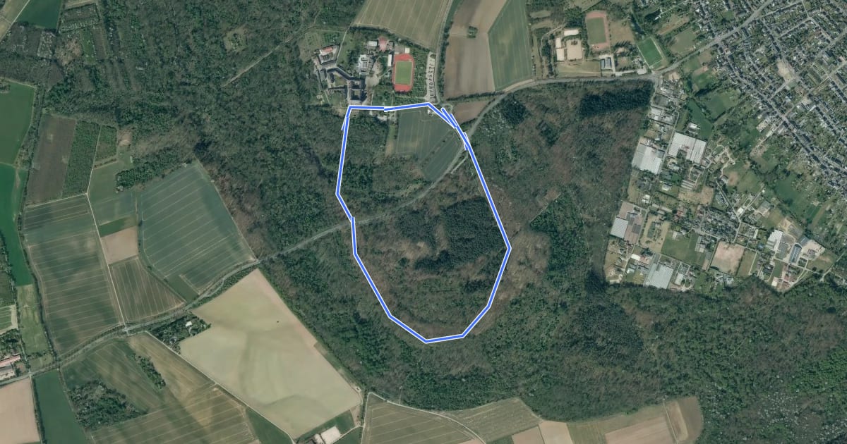 Маршрут Knechtsteden Rundweg A6 на спутниковом снимке