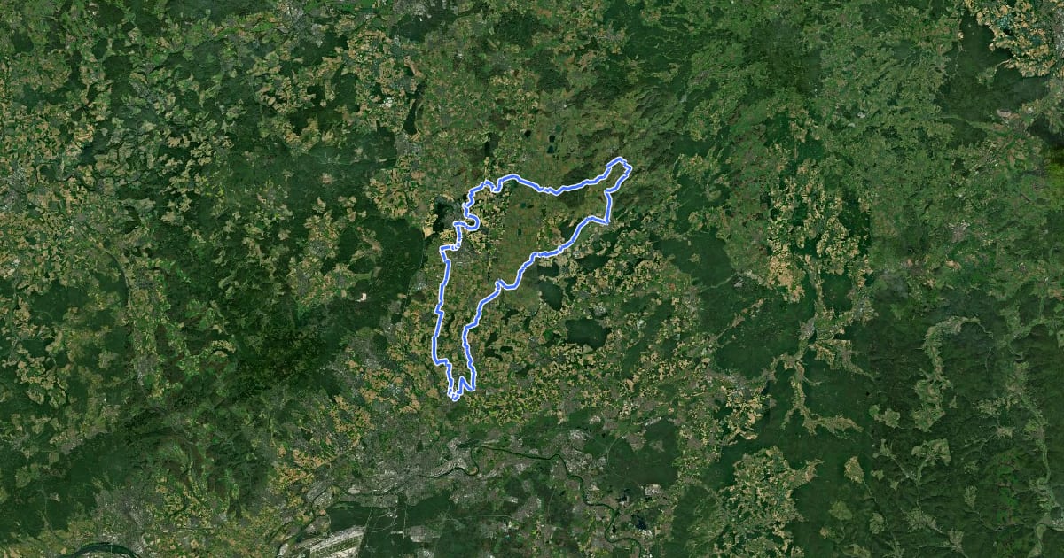 Маршрут Kneipp Bäder 3Eck Wetterau на спутниковом снимке
