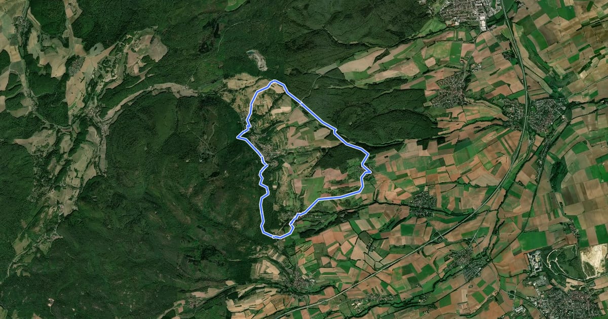 Маршрут Kneipp-Kleeblatt-Wanderweg на спутниковом снимке