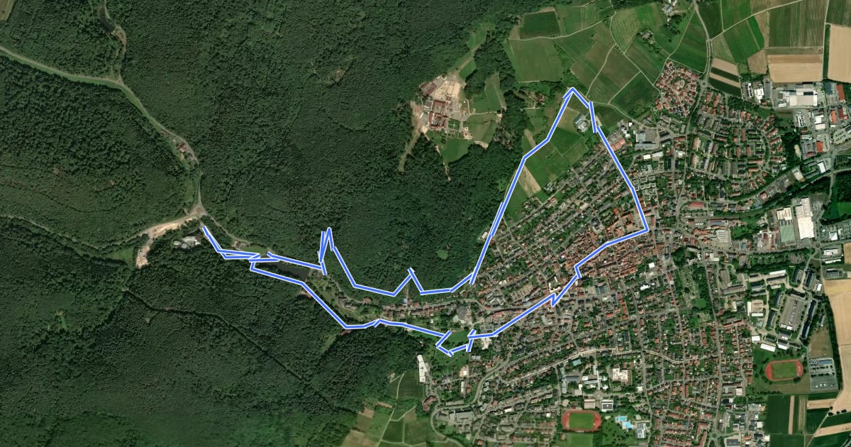 Маршрут Kneipp-Lehrpfad Bad Bergzabern на спутниковом снимке