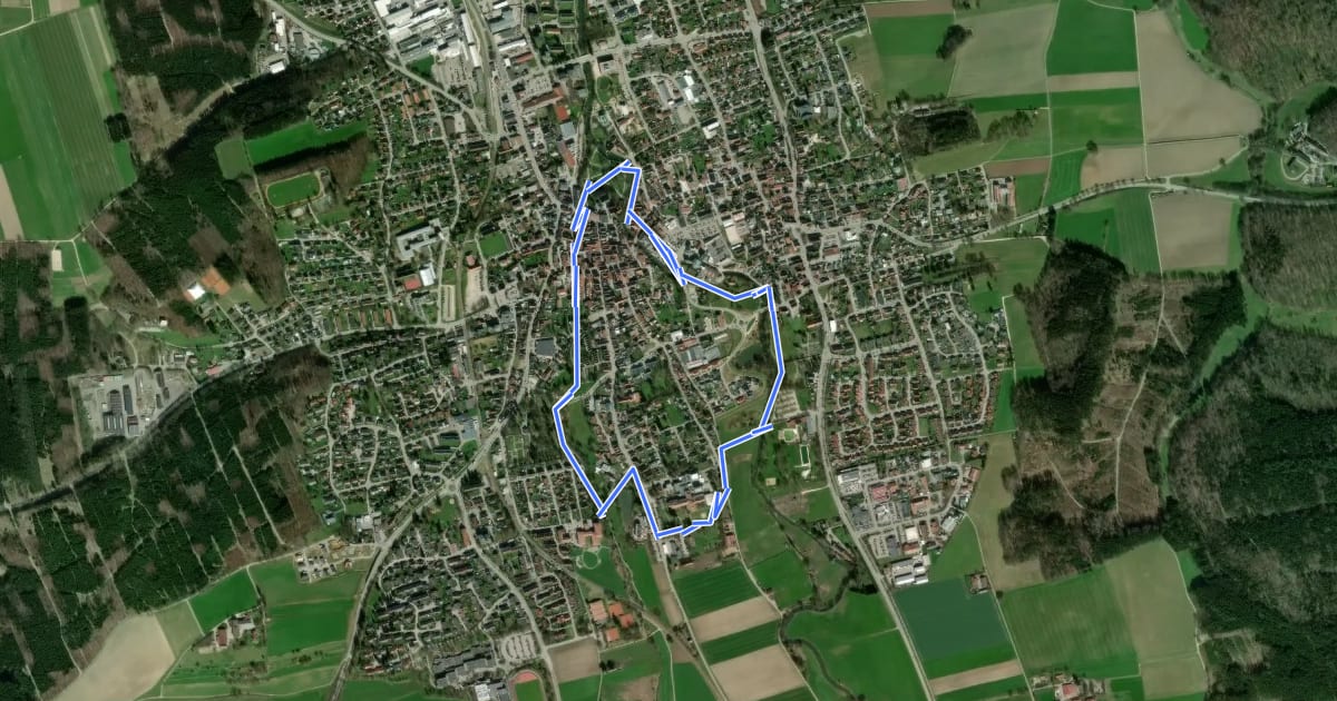 Маршрут Kneipp-Rundweg на спутниковом снимке