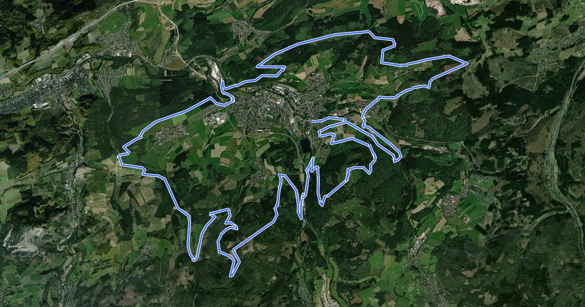 Маршрут Kneipp-Wanderweg Olsberg на спутниковом снимке
