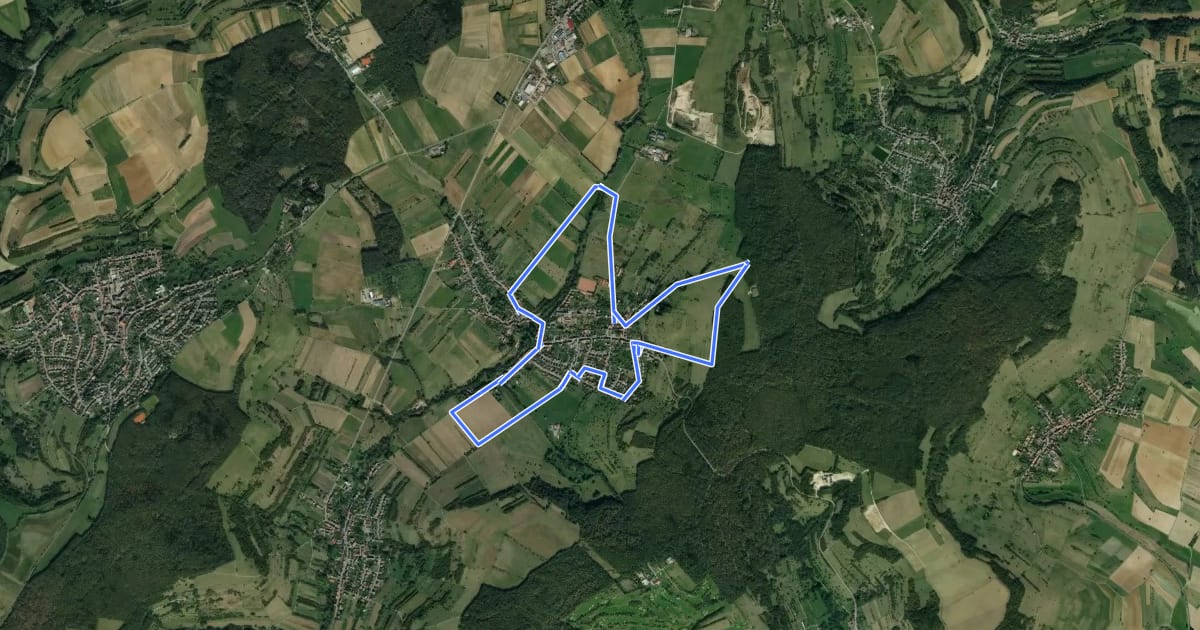 Маршрут Kneippweg Erfweiler-Ehlingen на спутниковом снимке