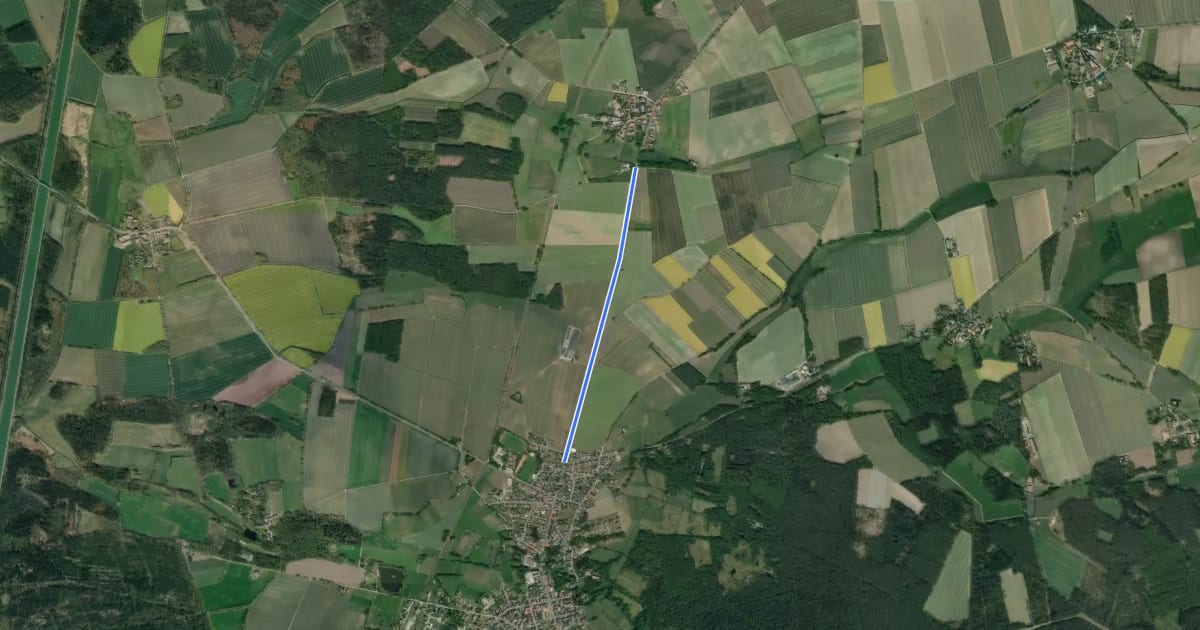 Маршрут Knesebeck Nord (83) - Eutzen Süd (82) на спутниковом снимке