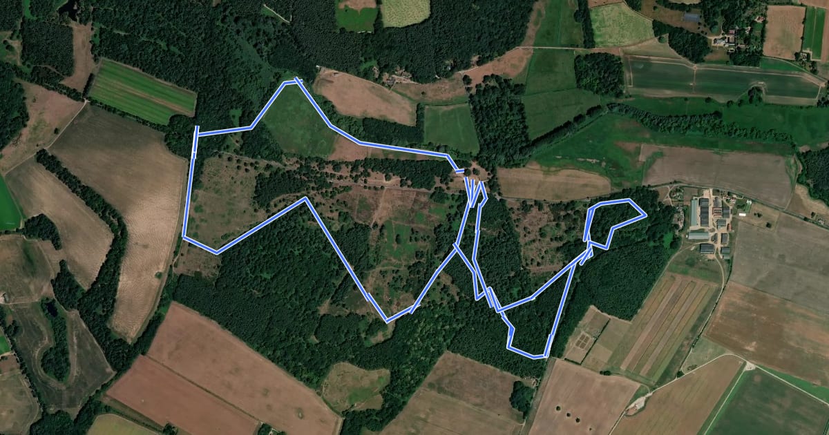 Маршрут Knettishall Heath Circular Walk на спутниковом снимке