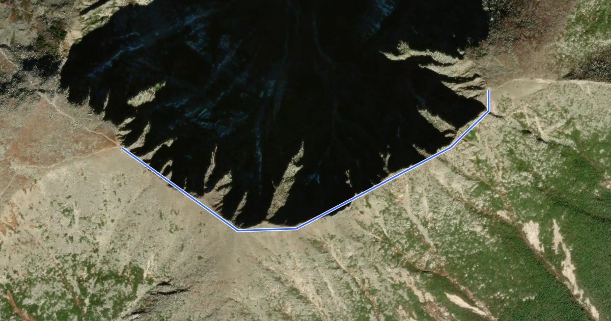Маршрут Knife Edge Trail на спутниковом снимке