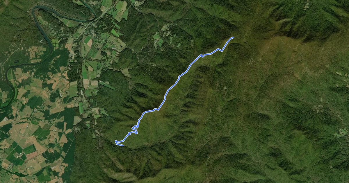 Маршрут Knob Mountain Trail на спутниковом снимке