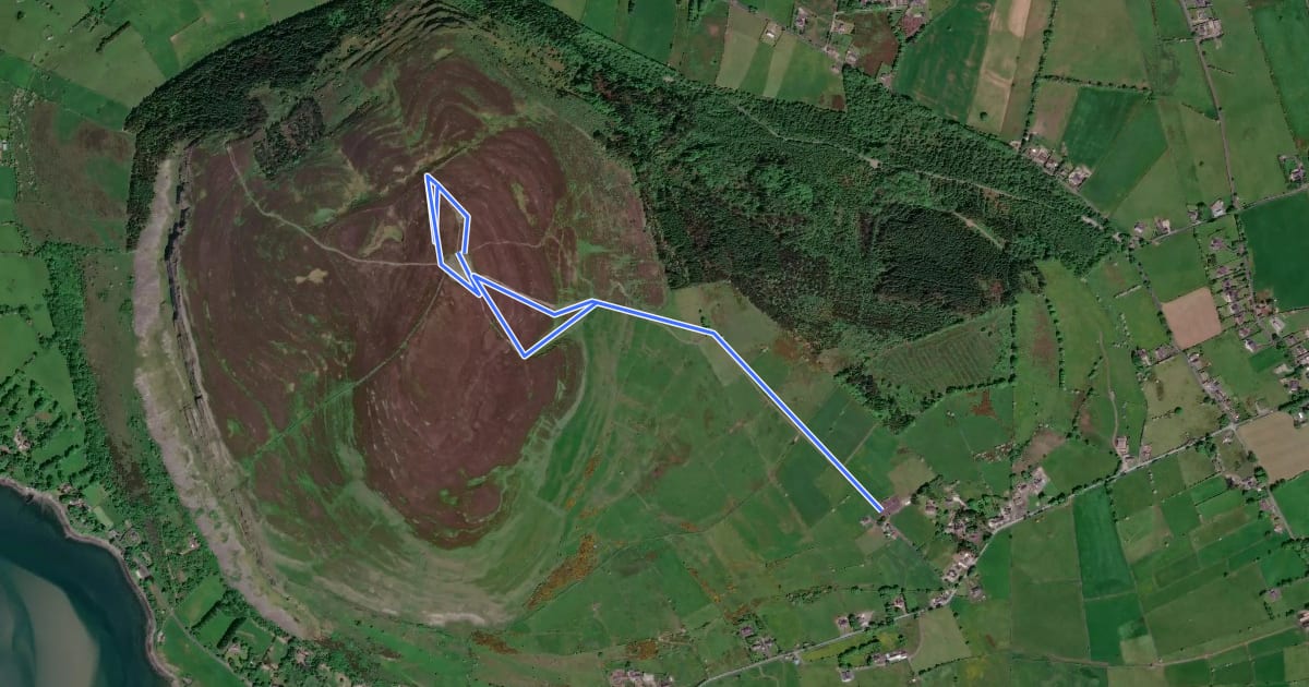 Маршрут Knocknarea trail на спутниковом снимке