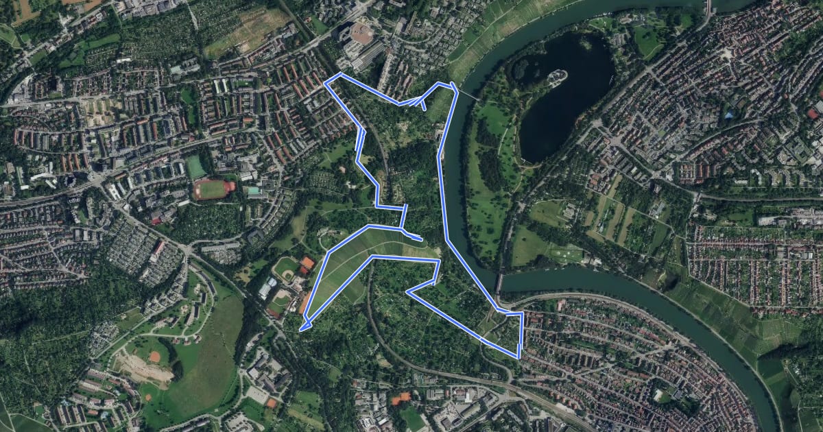 Маршрут Knollenbauchweg Münster на спутниковом снимке