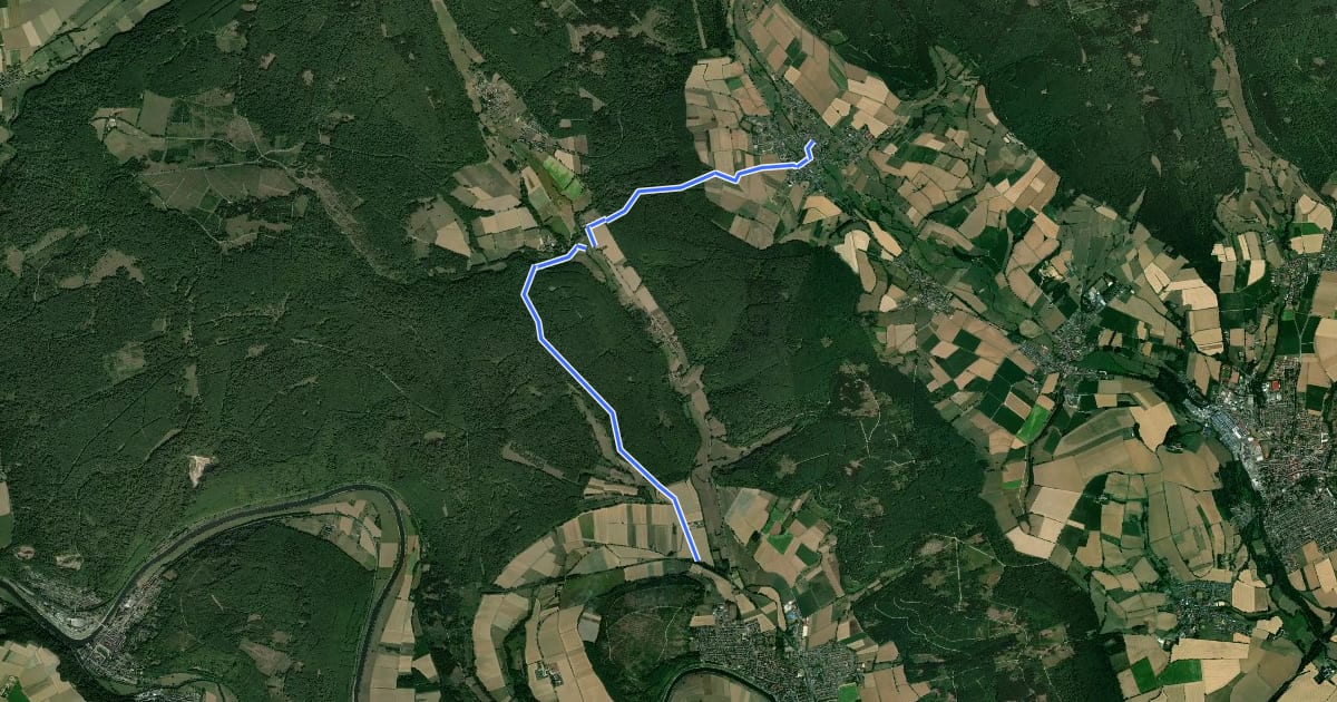 Маршрут Knotenpunktnetz NOM Bodenfelde (43) - Schönhagen (83) на спутниковом снимке