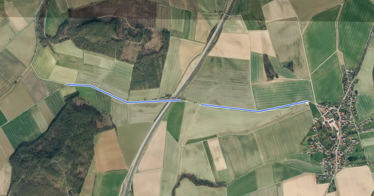 Маршрут Knotenpunktnetz NOM Eboldshausen (38) - Imbshausen (39) на спутниковом снимке