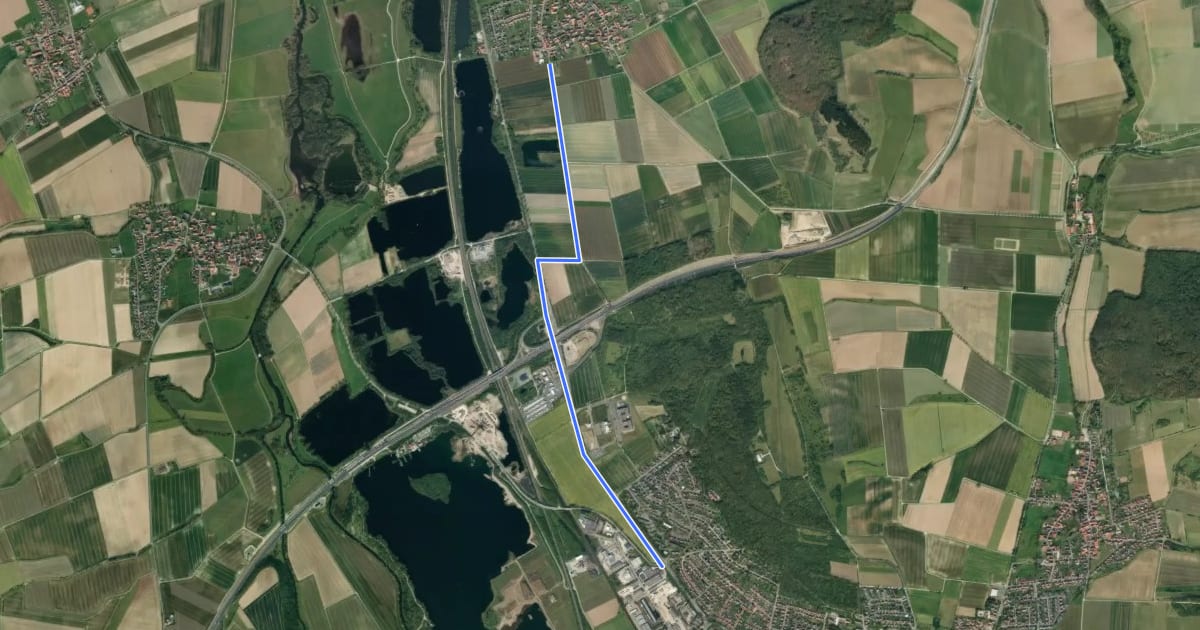 Маршрут Knotenpunktnetz NOM Edesheim (36) - Northeim на спутниковом снимке