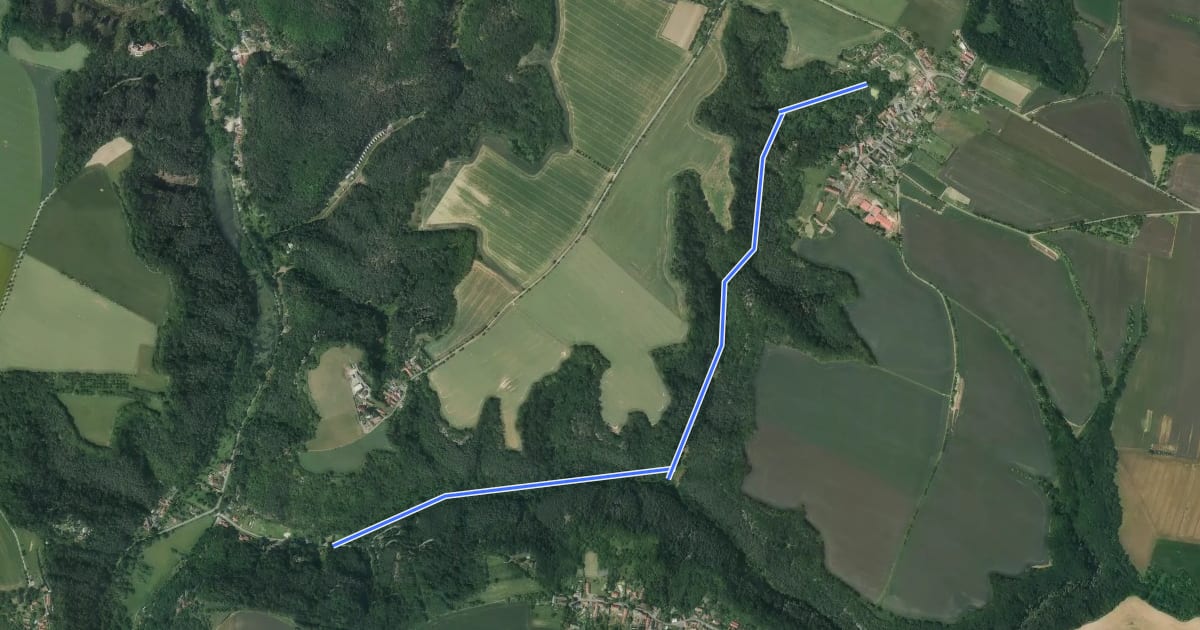 Маршрут Kočičina на спутниковом снимке