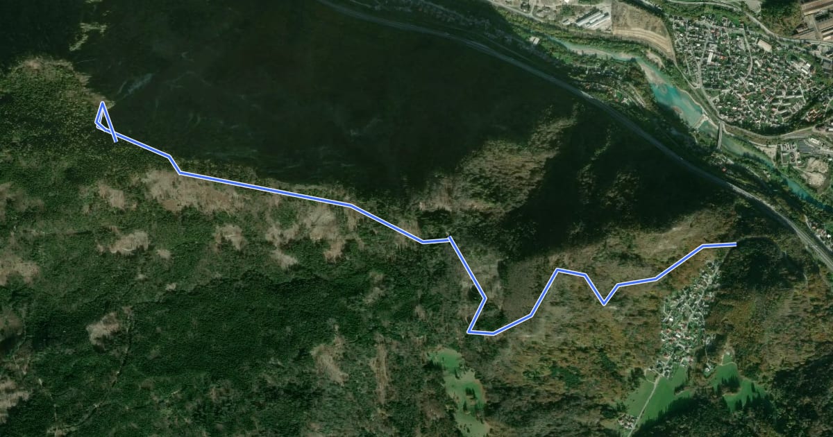 Маршрут Kočna - Planski vrh - Špica на спутниковом снимке