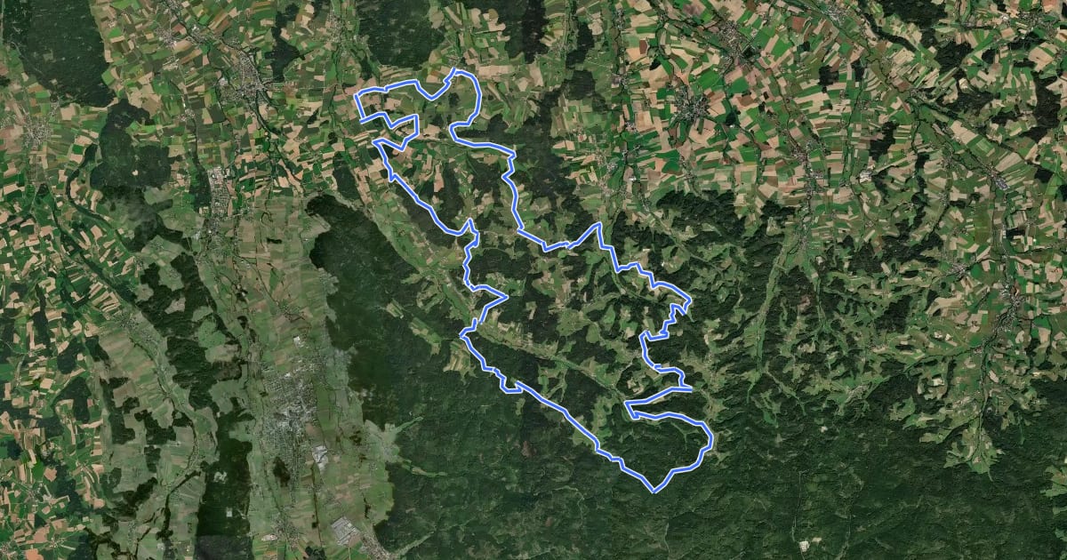 Маршрут Kobernausserwald MTB Arena на спутниковом снимке