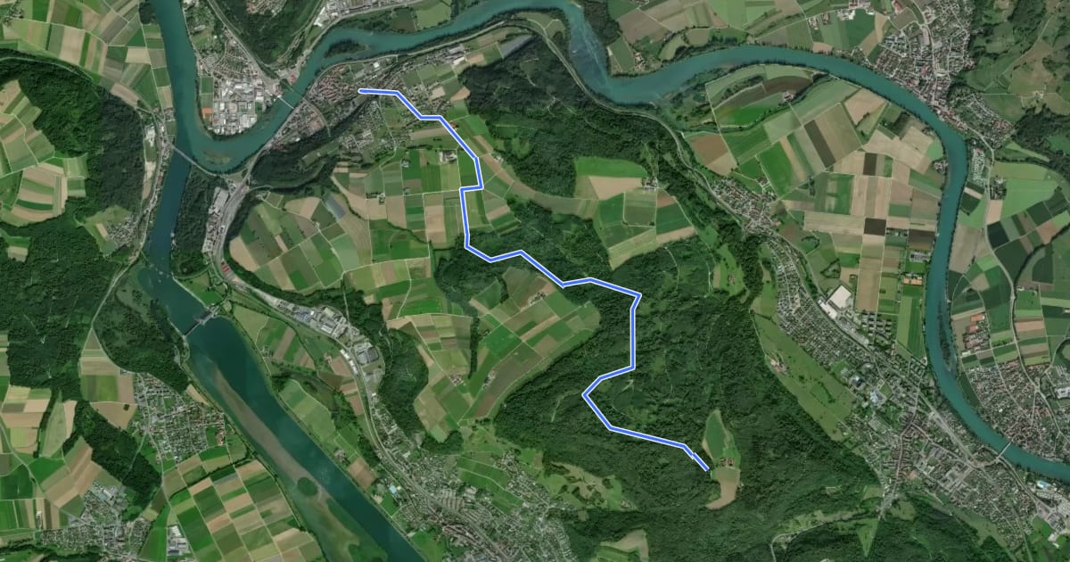 Маршрут Koblenz - Acheberg на спутниковом снимке