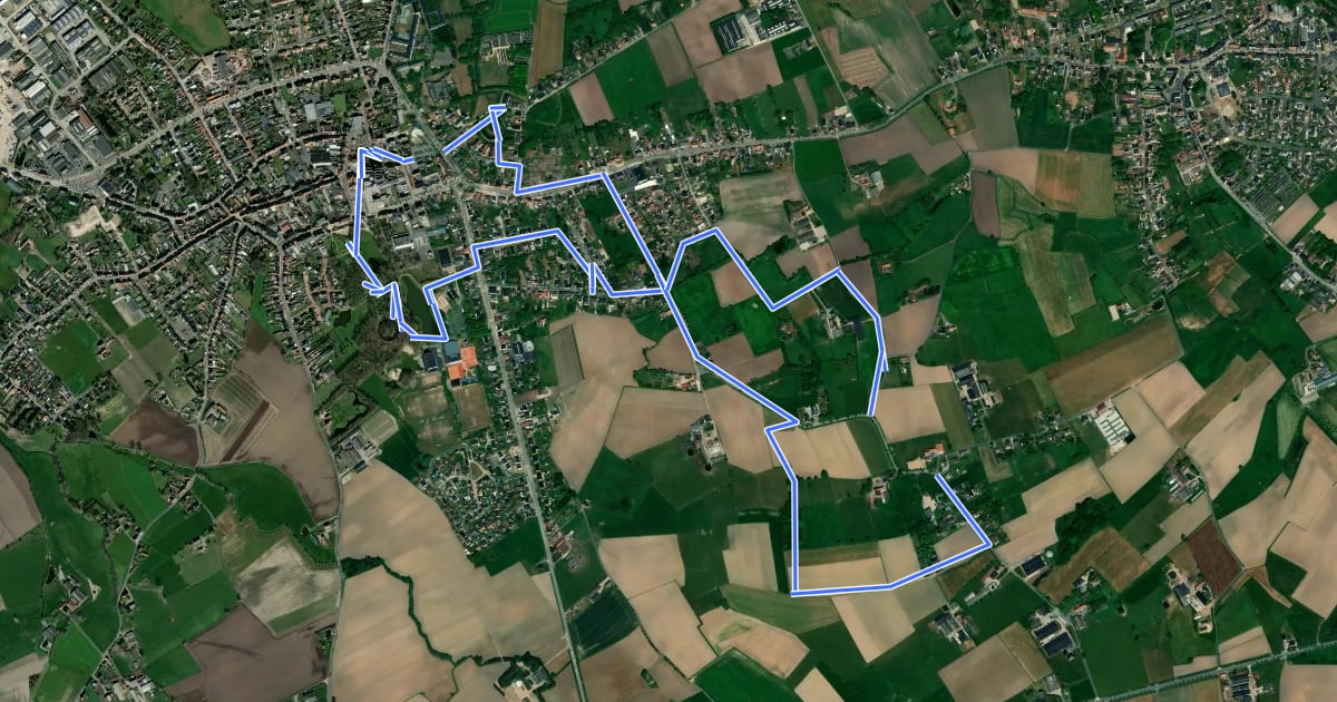 Маршрут Koekelareberg Wandelroute на спутниковом снимке
