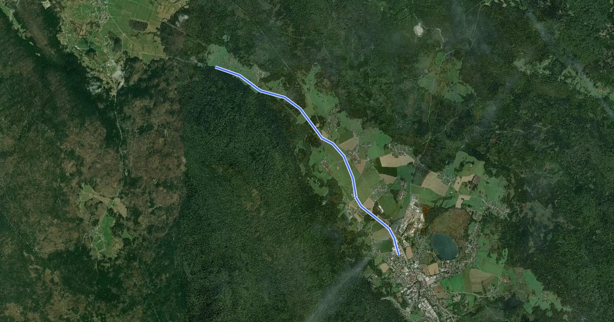 Маршрут Škofljica-Ribnica-Kočevje-Petrina на спутниковом снимке