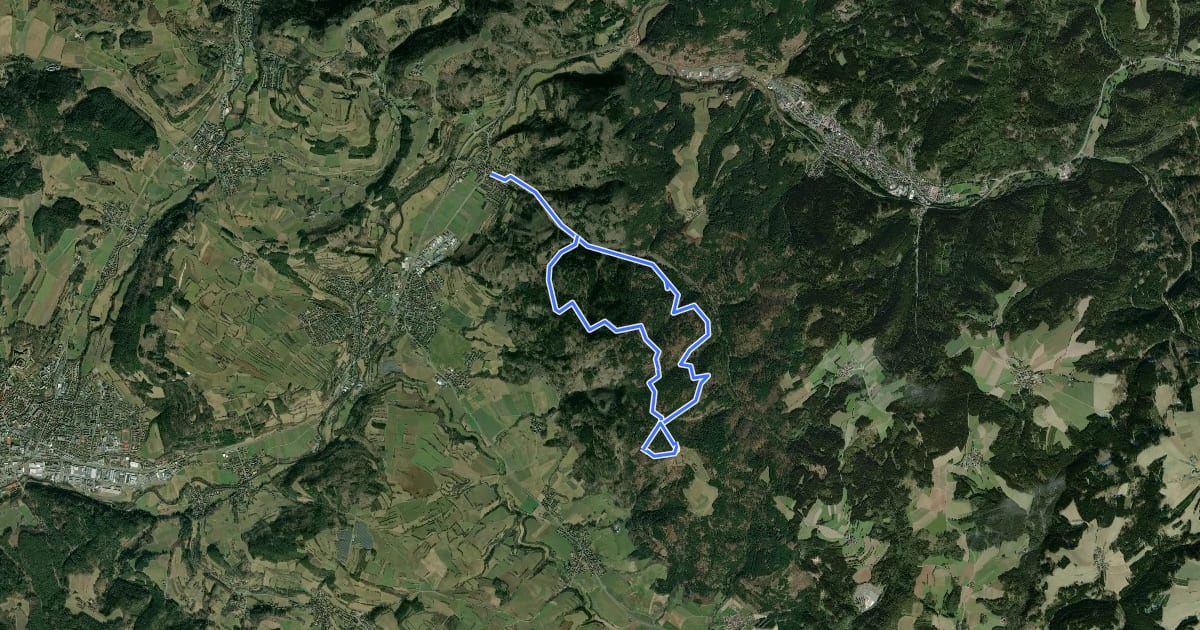 Маршрут Kohlbach-Radspitz-Weg KC 68 на спутниковом снимке