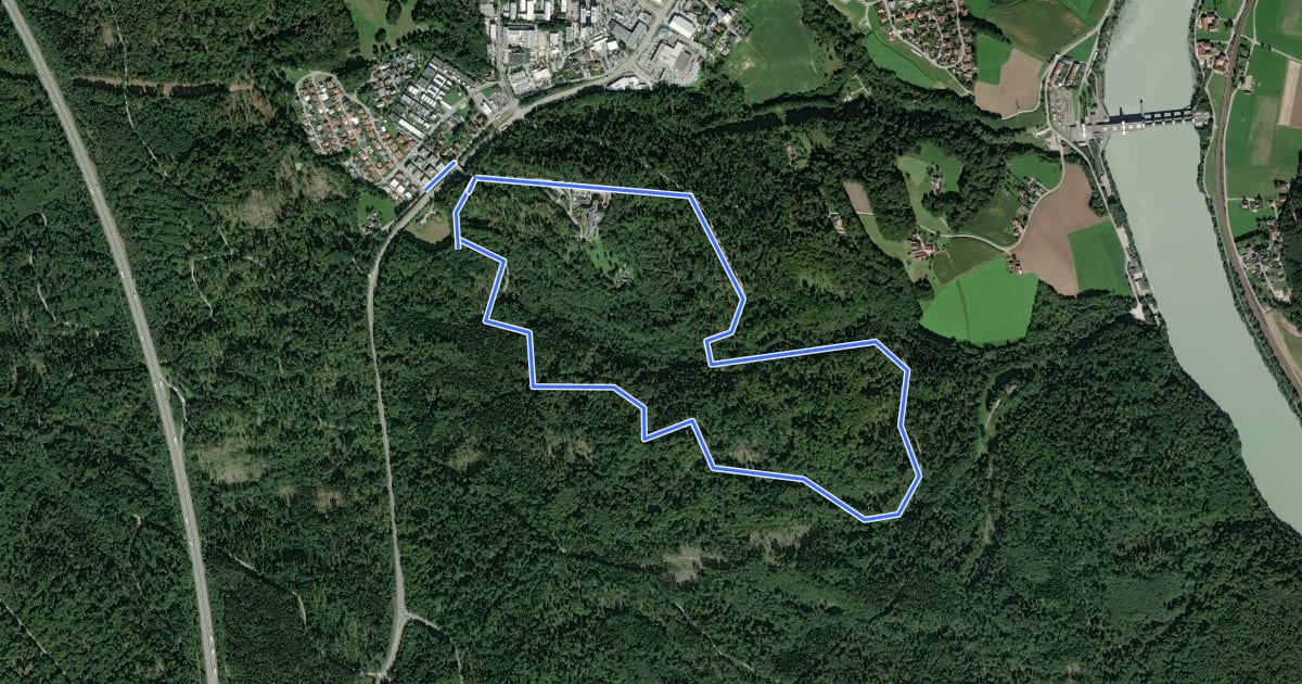Маршрут Kohlbruck Ost Rundweg на спутниковом снимке