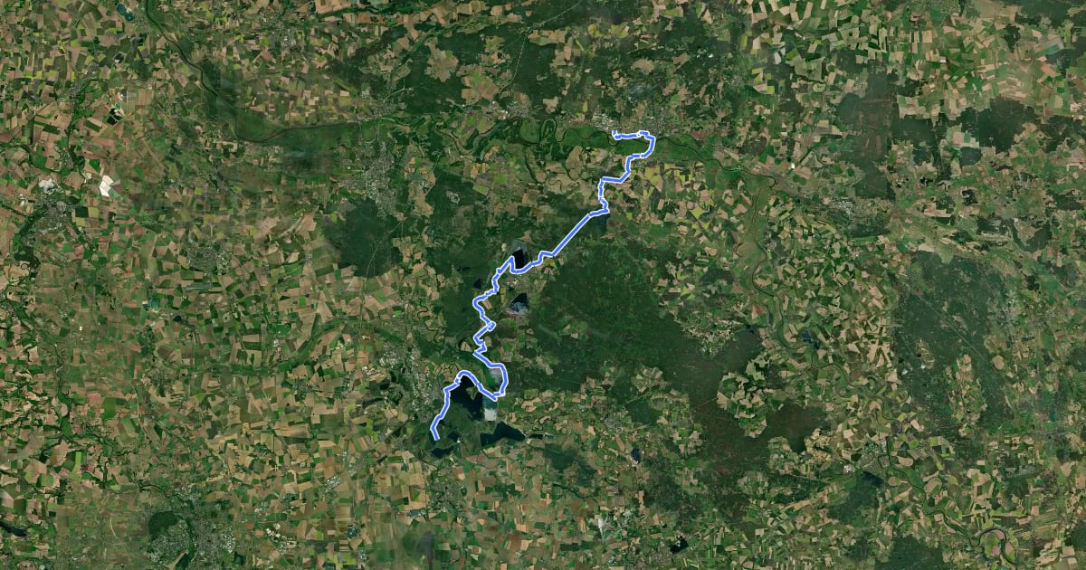 Маршрут Kohle-Dampf-Licht-Seen [ST] на спутниковом снимке