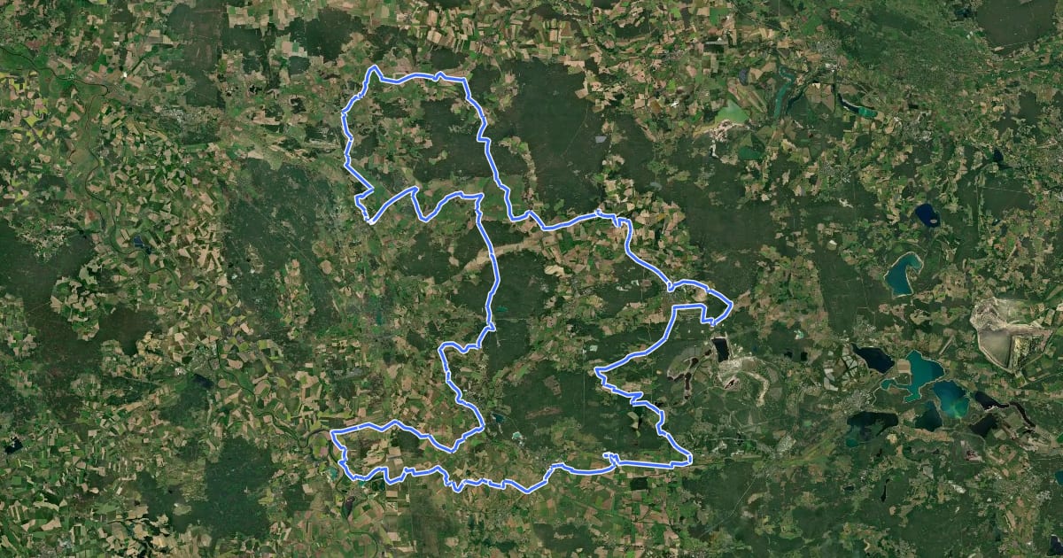 Маршрут Kohle, Wind & Wasser на спутниковом снимке