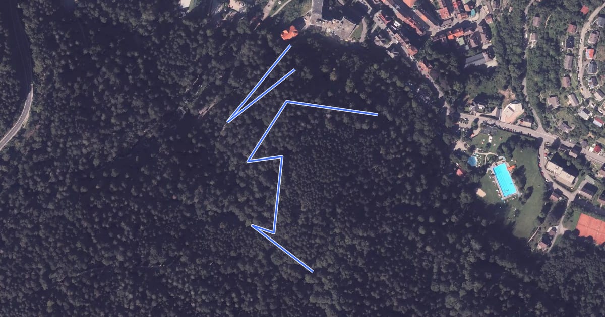 Маршрут Kohlplatz - Triberg Asklepios-Klinik на спутниковом снимке