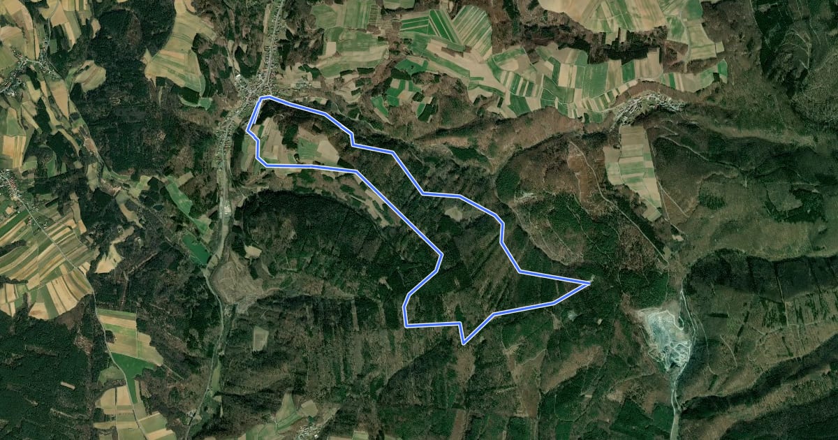 Маршрут Kohlstättwiesenweg (Goberling) на спутниковом снимке