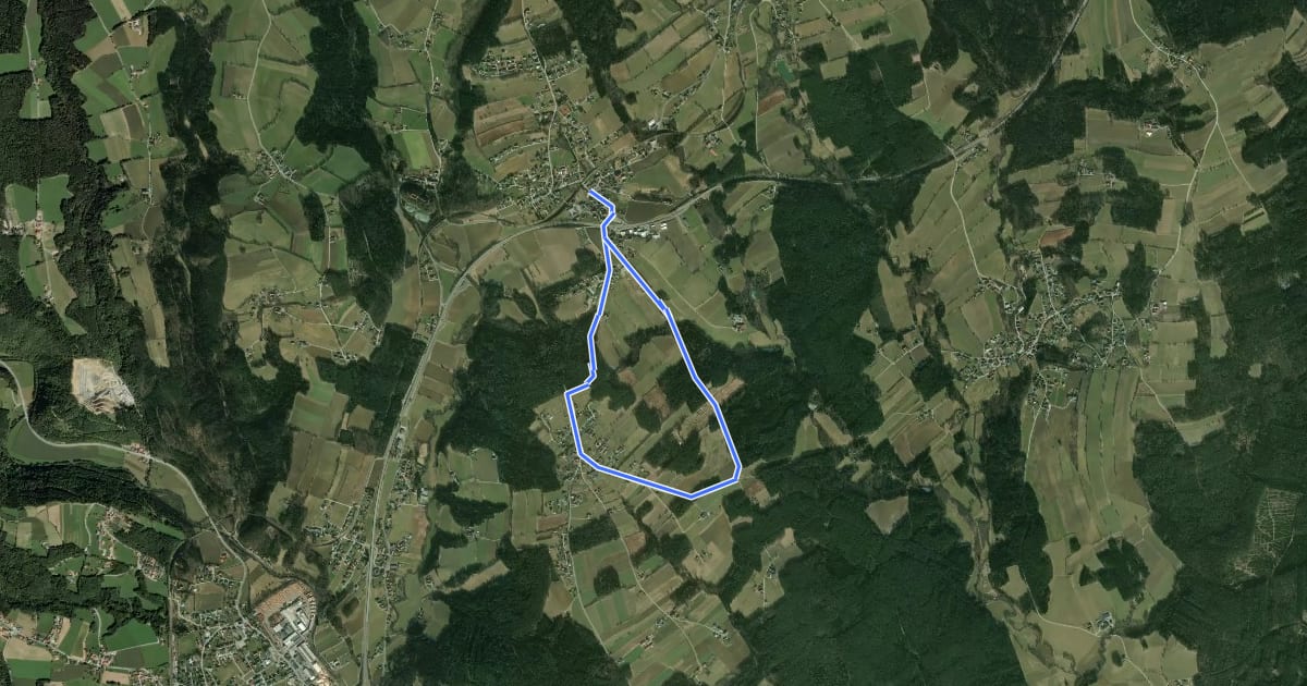 Маршрут Kohlweg (Weg E, 4,8 km) на спутниковом снимке