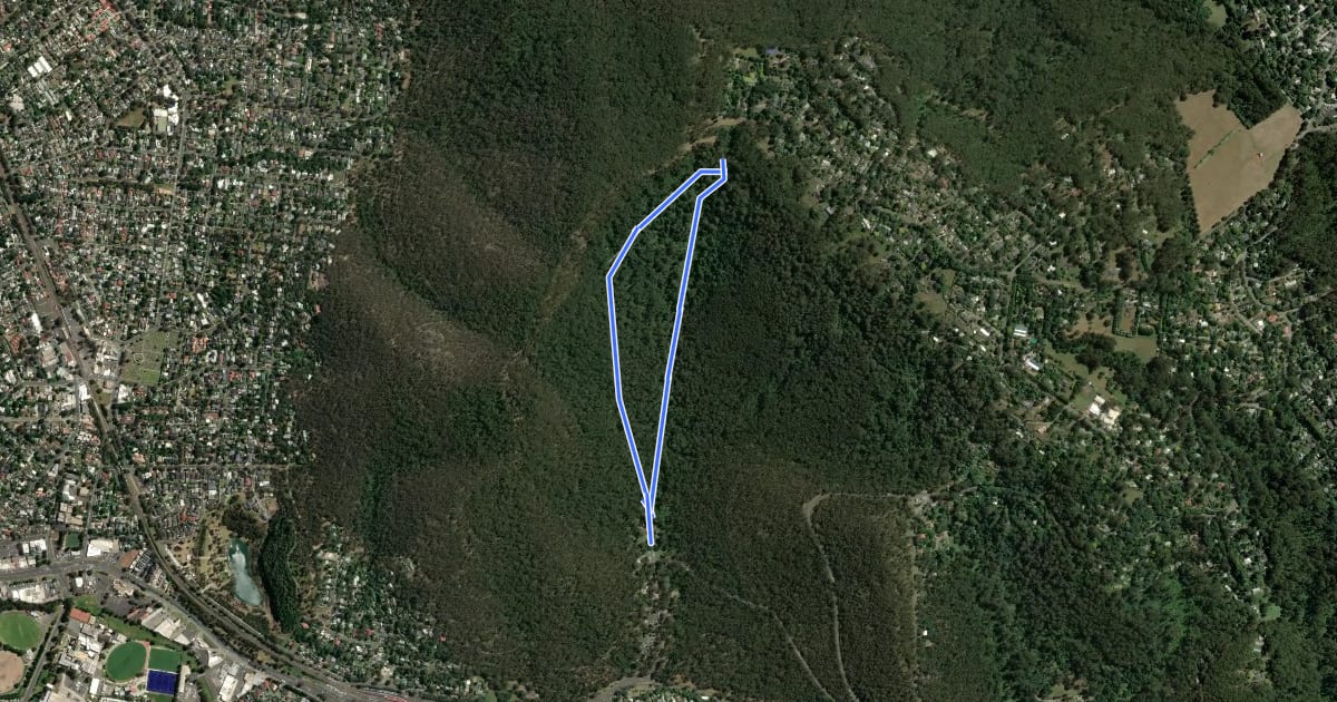 Маршрут Kokoda Track Loop на спутниковом снимке