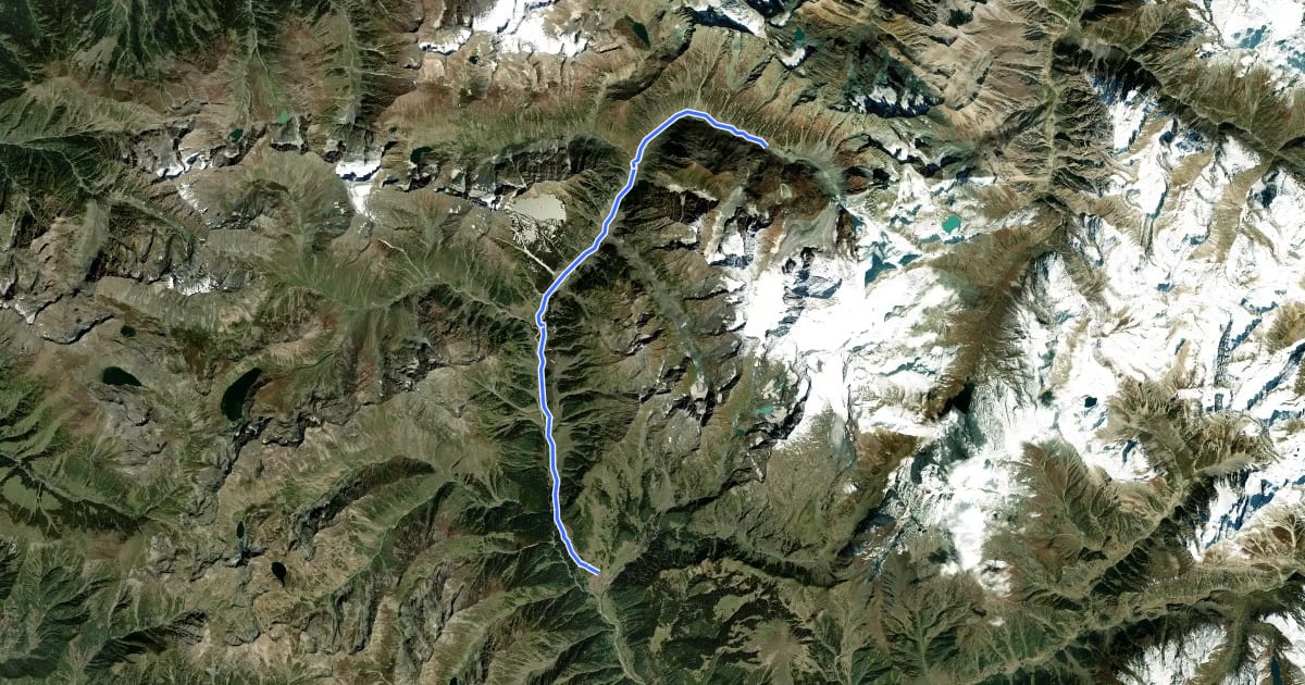 Маршрут Kolahoi Glacier на спутниковом снимке