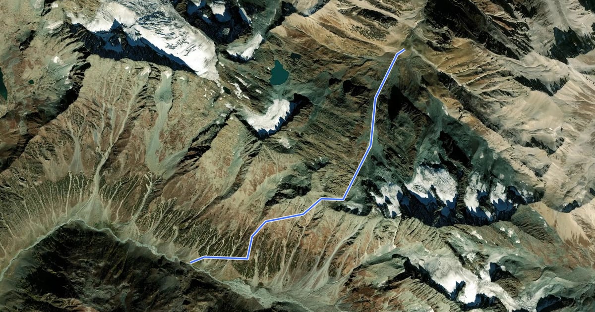 Маршрут kolahoi pass / lakhath gali на спутниковом снимке