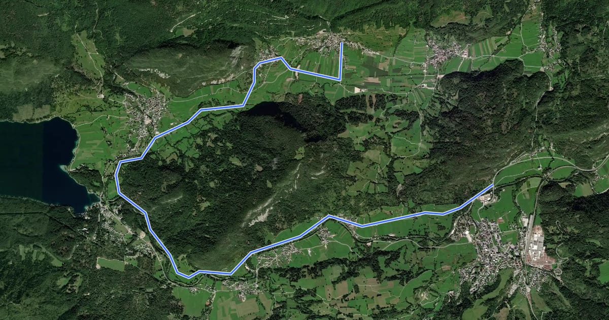 Маршрут Kolesarska pot Bohinj на спутниковом снимке