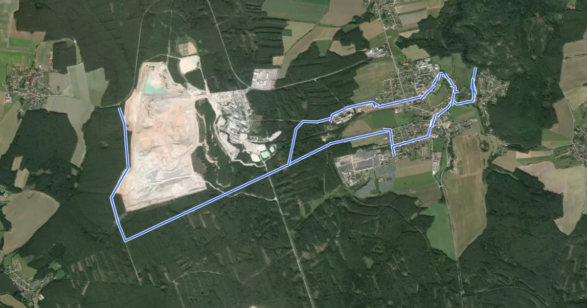 Маршрут Školní naučná stezka Kaznějov на спутниковом снимке