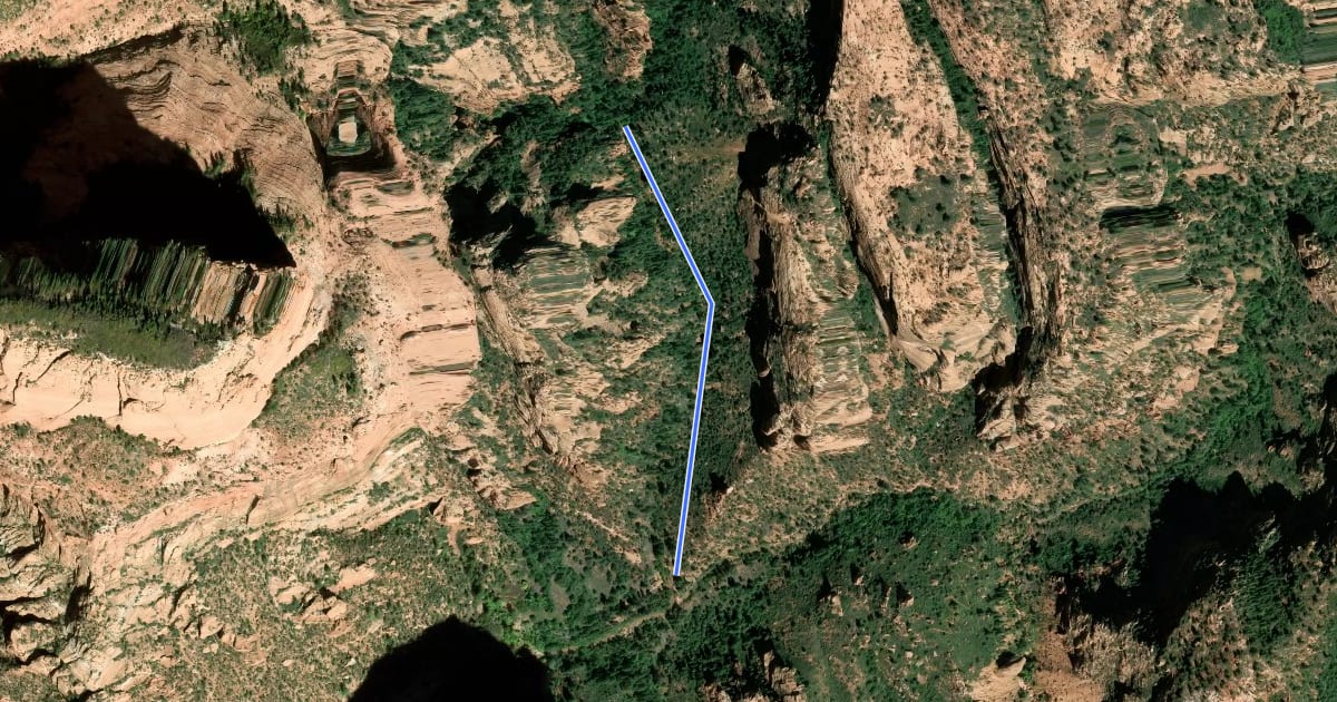 Маршрут Kolob Arch на спутниковом снимке