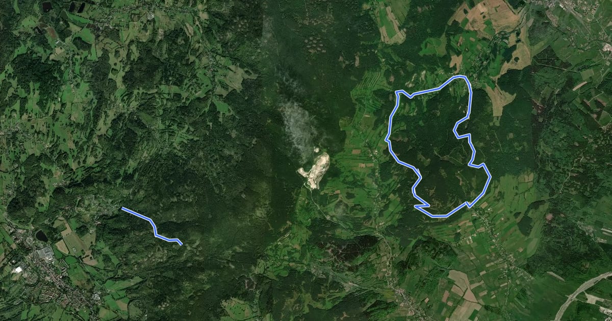 Маршрут Kolorowe Jeziorka Pętla на спутниковом снимке