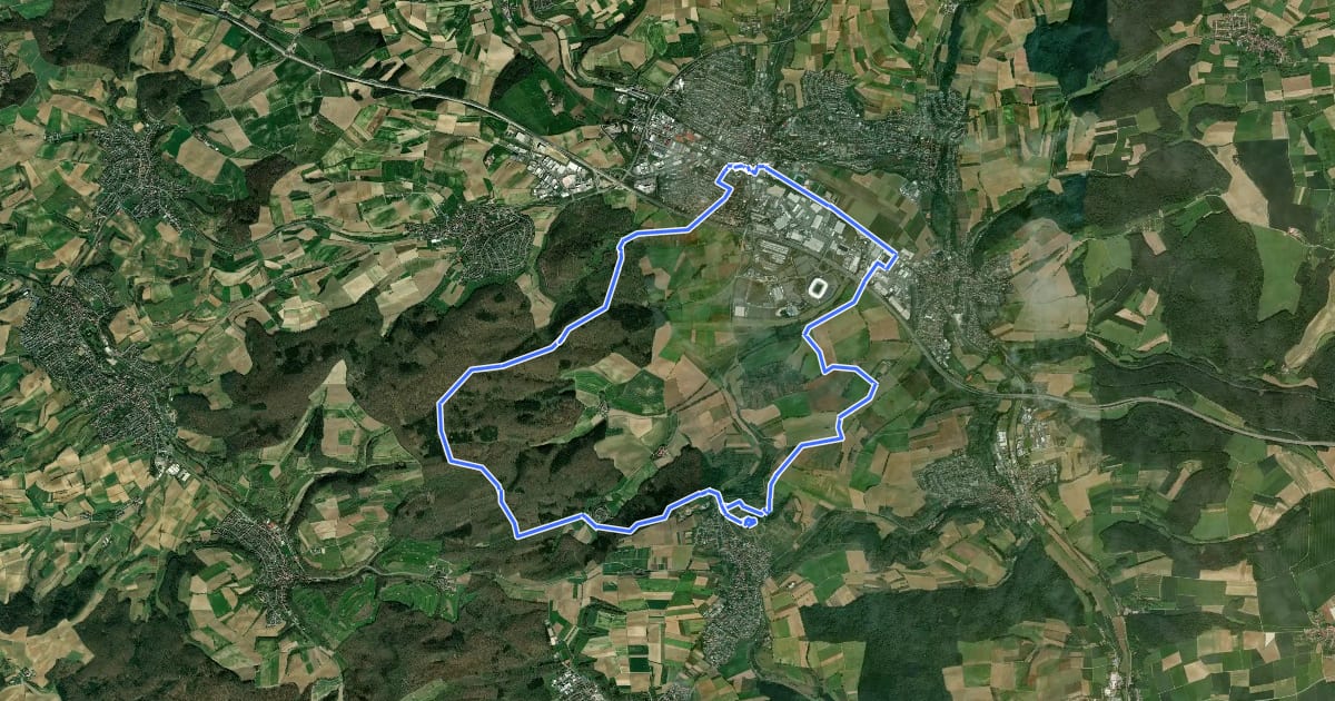 Маршрут Kompass des Kraichgaus на спутниковом снимке