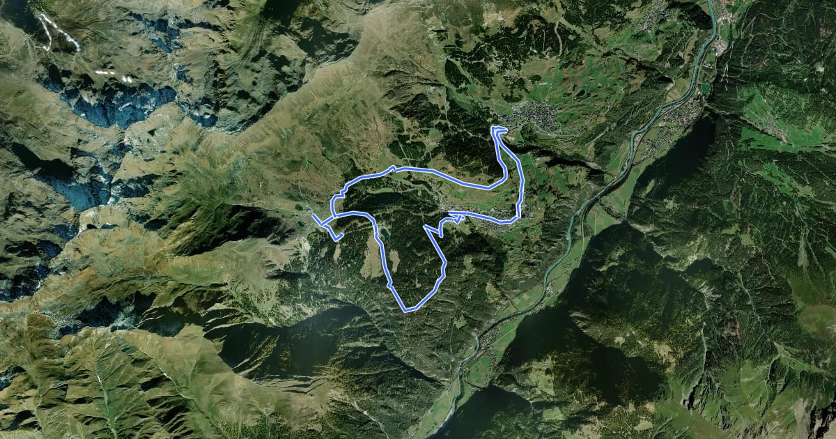 Маршрут Komperdell Tour на спутниковом снимке