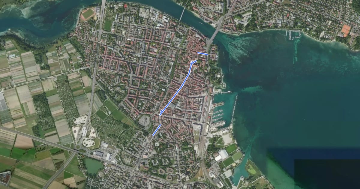 Маршрут Konstanz Susosteig - Kreuzlingen на спутниковом снимке