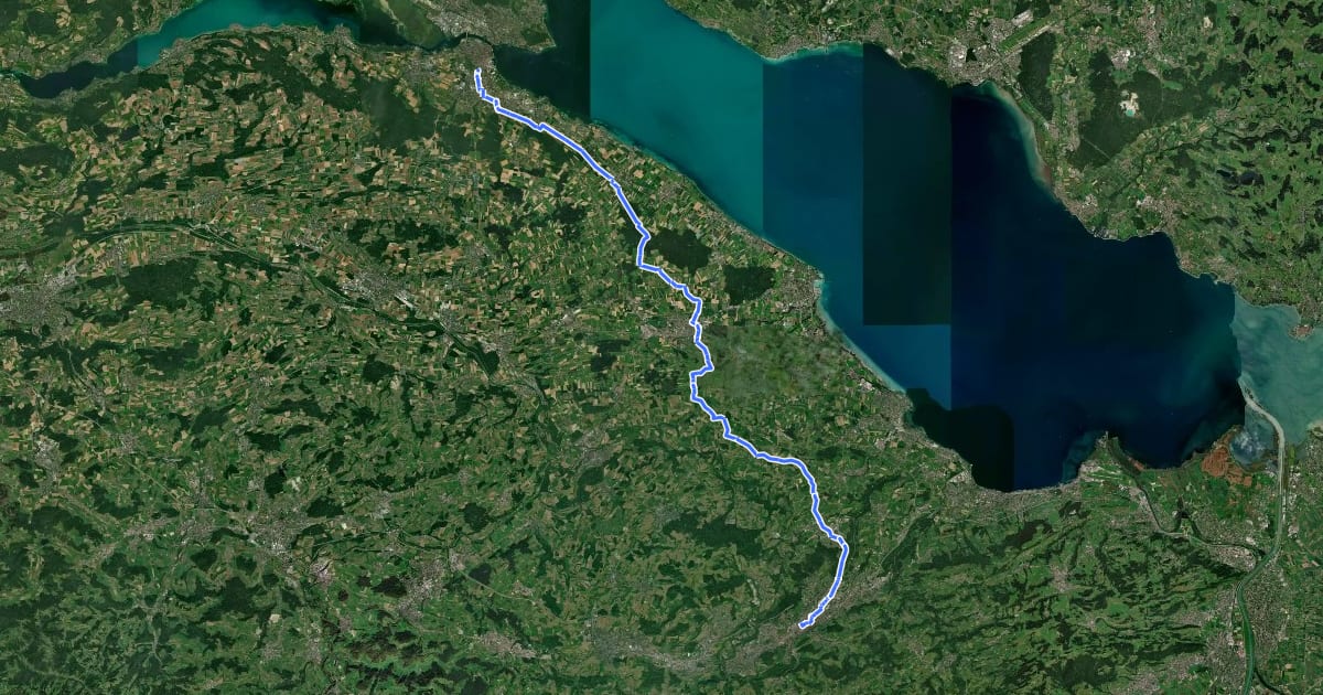 Маршрут Konzil Radweg на спутниковом снимке