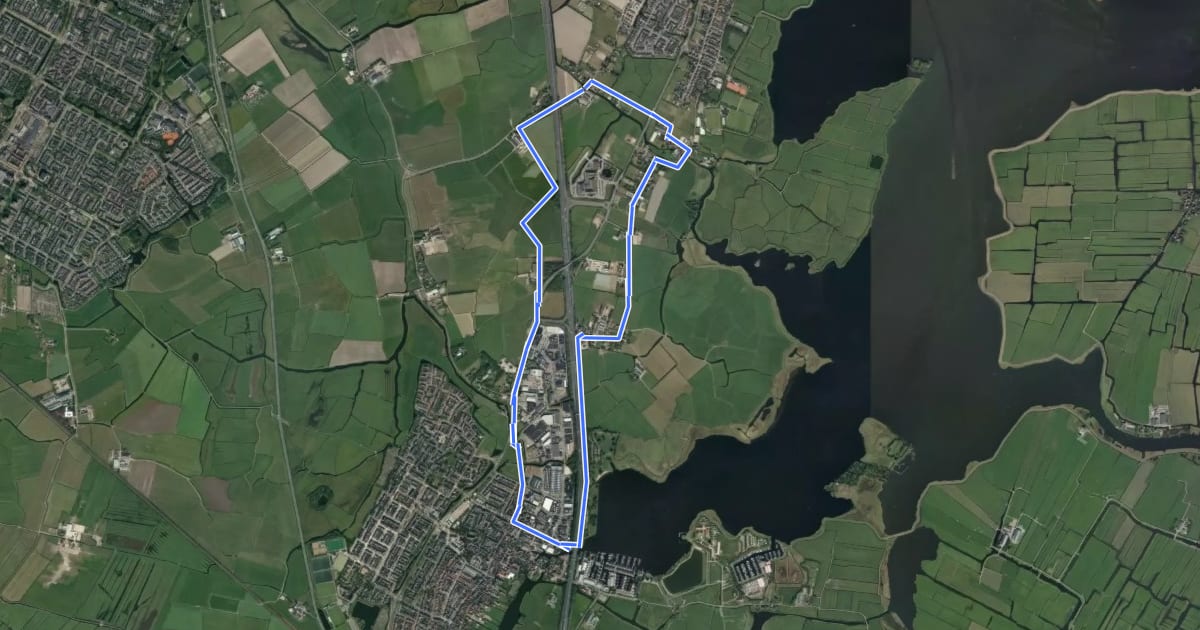 Маршрут Koogdijkroute на спутниковом снимке