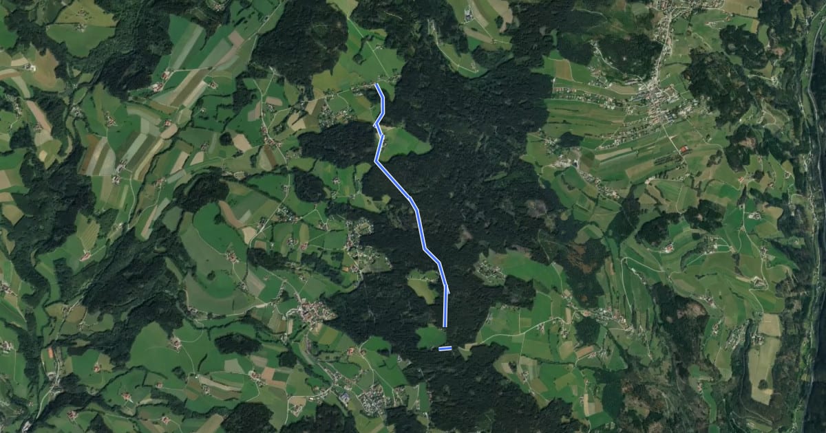 Маршрут Kopfwehsteinweg на спутниковом снимке