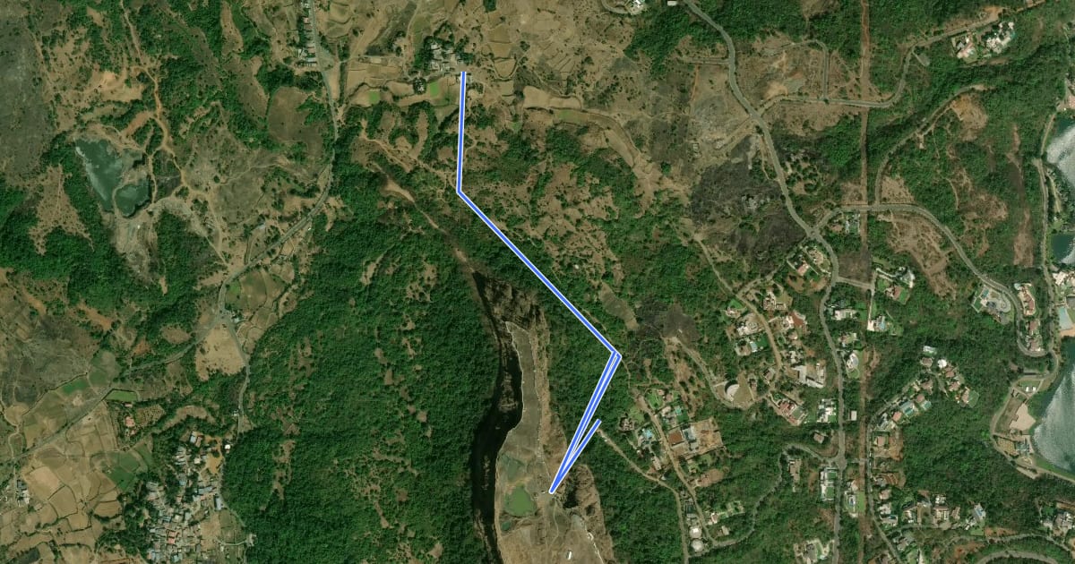 Маршрут Koraigad Trek Route на спутниковом снимке