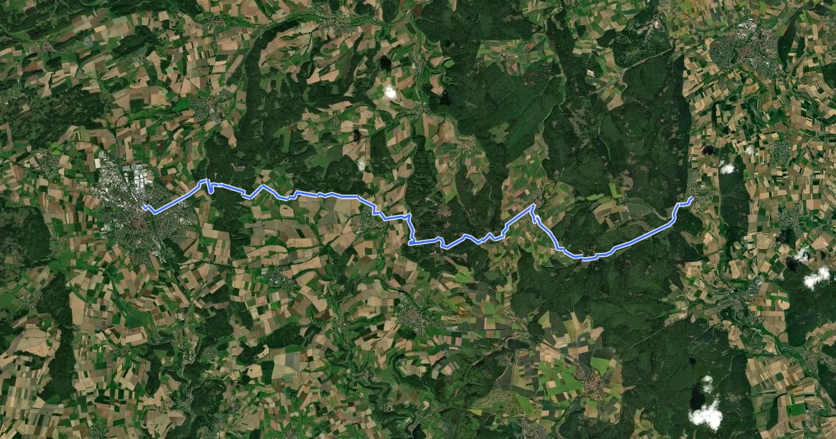 Маршрут Korbacher Straße на спутниковом снимке