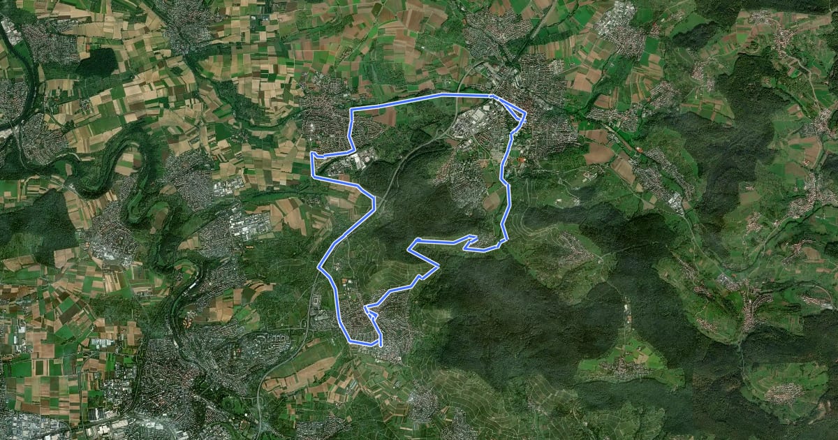 Маршрут Korber-Kopf-Route на спутниковом снимке