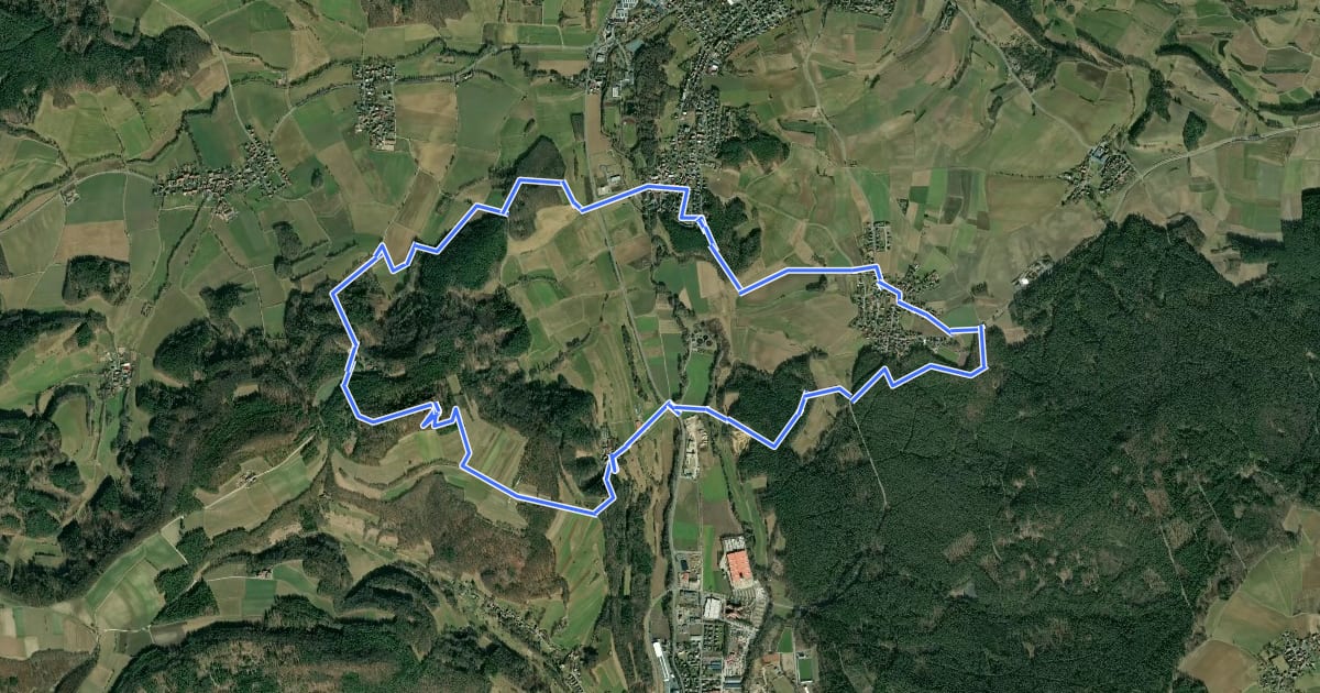 Маршрут Kordigast-Rundweg (Altenkunstadt) на спутниковом снимке